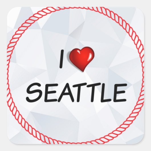 I Love Seattle Vierkante Sticker (Voorkant)