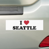 I Love Seattle Washington Bumpersticker (Op auto)