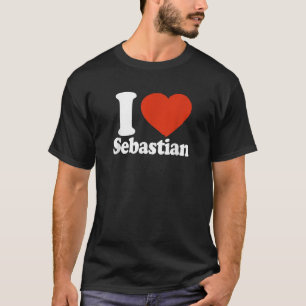 I Love Sebastian I Heart Sebastian Red Heart Valen T-shirt