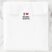 I Love Secret Agents Ronde Sticker (Tas)
