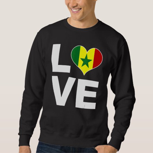 I Love Senegal Heart Flag Senegal Trui (Voorkant)