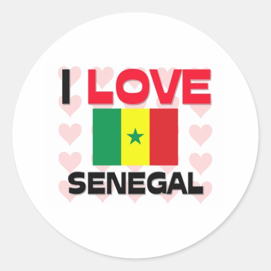 I Love Senegal Ronde Sticker (Voorkant)