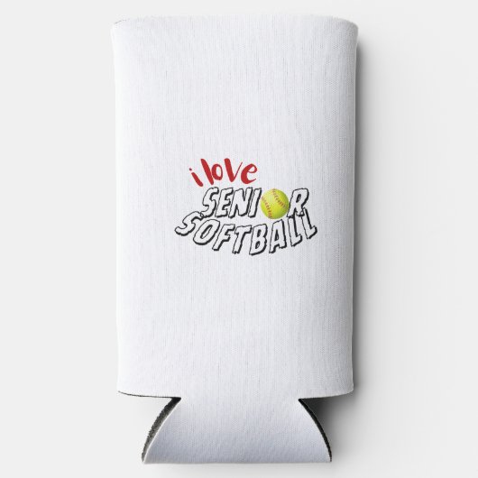 I Love Senior Softball Bottle Cooler (Voorkant)