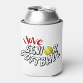 I love senior softball can cooler (Blikje Voorkant)