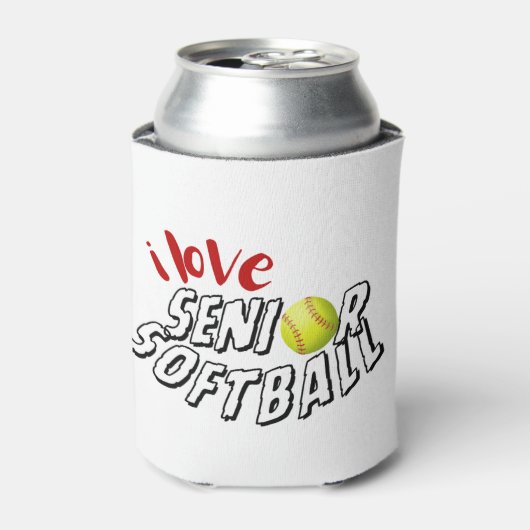 I love senior softball can cooler (Blikje Voorkant)