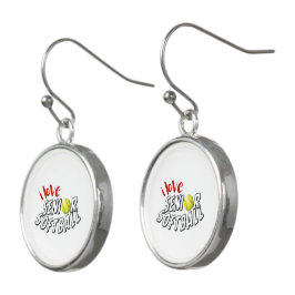 I Love Senior Softball Earrings Oorringen
