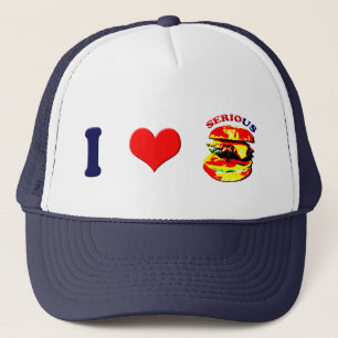 I Love Serious Burgers (horizontaal) Trucker Pet