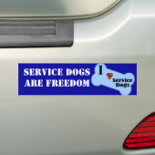 I Love Service Dogs Bumpersticker (Op auto)