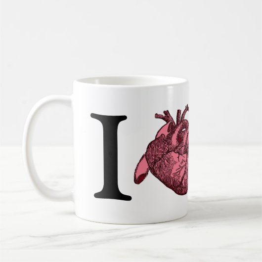 I Love SF met anatomisch correct hart Koffiemok (Links)