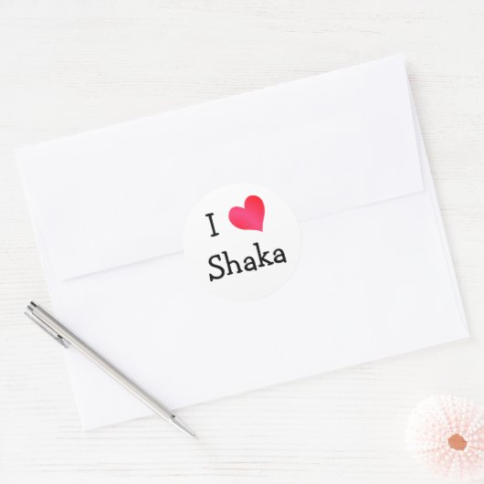I Love Shaka Ronde Sticker (Envelop)