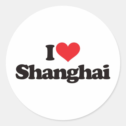 I Love Shanghai Ronde Sticker (Voorkant)