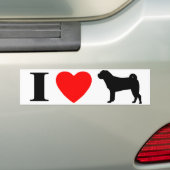 I Love Shar Peis Bumpersticker (Op auto)