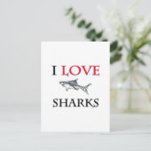 I Love Sharks Briefkaart (Staand voorkant)