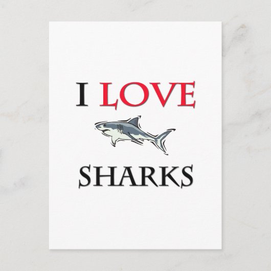 I Love Sharks Briefkaart (Voorkant)