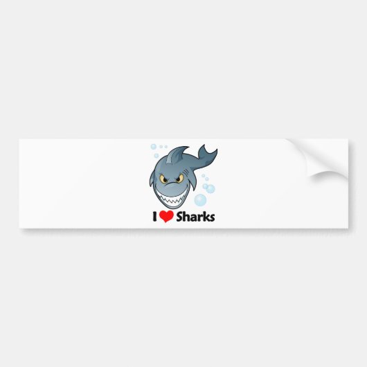 I Love Sharks Bumpersticker (Voorkant)