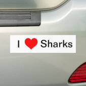 I Love Sharks Bumpersticker (Op auto)
