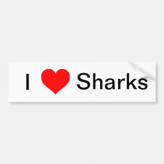 I Love Sharks Bumpersticker (Voorkant)