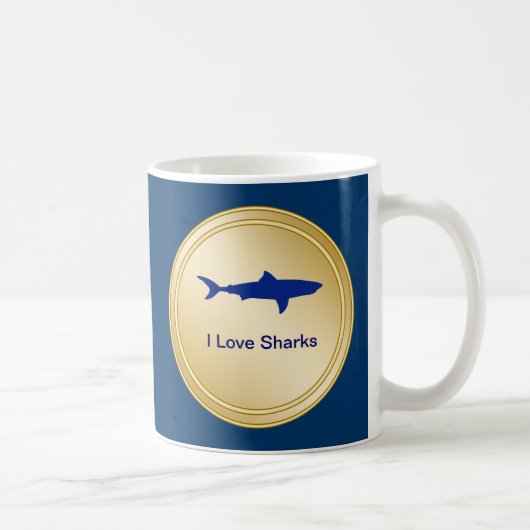 I Love Sharks Drink Mok (Rechts)