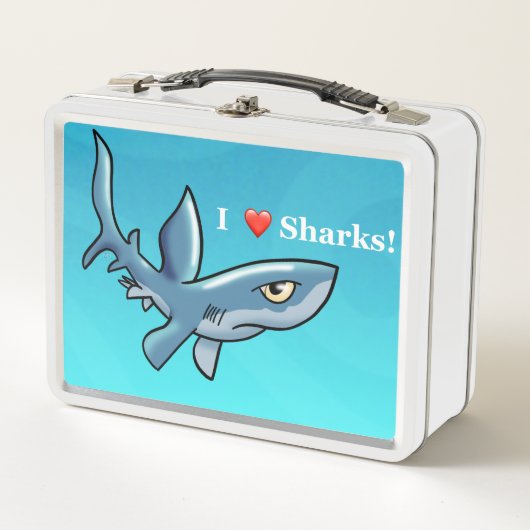 I Love Sharks Metal Lunch Box (Voorkant)
