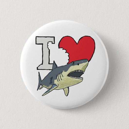 I Love Sharks Ronde Button 5,7 Cm (Voorkant)