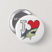 I Love Sharks Ronde Button 5,7 Cm (Voorkant /achterkant)