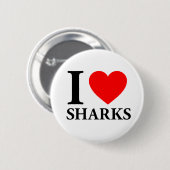 I Love Sharks Ronde Button 5,7 Cm (Voorkant /achterkant)