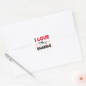 I Love Sharks Ronde Sticker (Envelop)
