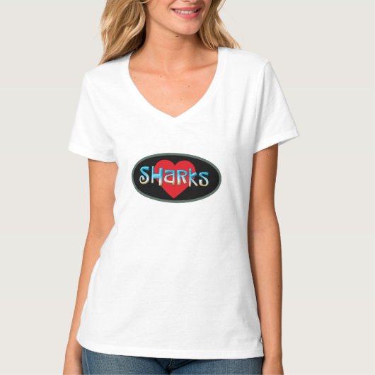 I Love Sharks T-shirt (Voorkant)