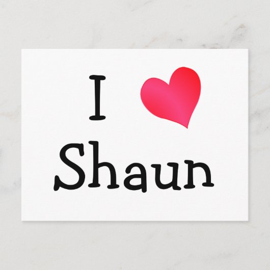 I Love Shaun Briefkaart (Voorkant)