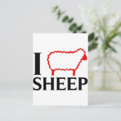 I Love Sheep Briefkaart (Staand voorkant)
