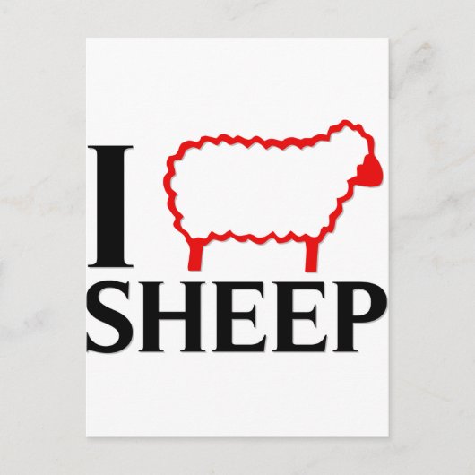 I Love Sheep Briefkaart (Voorkant)