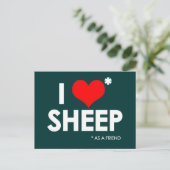 I Love * Sheep Briefkaart (Staand voorkant)