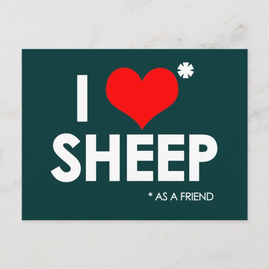 I Love * Sheep Briefkaart (Voorkant)