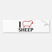 I Love Sheep Bumpersticker (Voorkant)