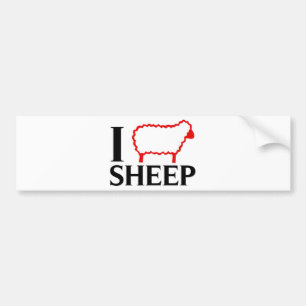 I Love Sheep Bumpersticker