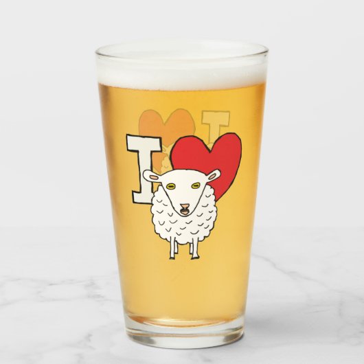 I Love Sheep Glas (Voorkant gevuld)