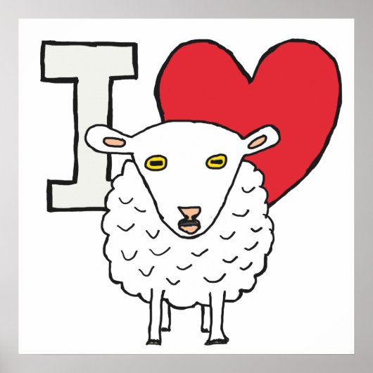 I Love Sheep Poster (Voorkant)