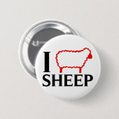 I Love Sheep Ronde Button 5,7 Cm (Voorkant /achterkant)