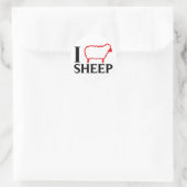 I Love Sheep Ronde Sticker (Tas)