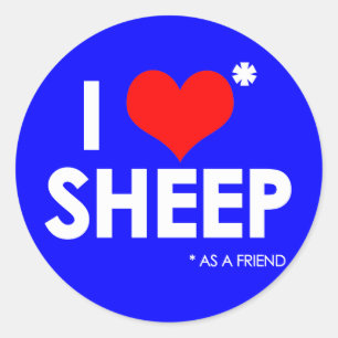 I Love * Sheep Ronde Sticker
