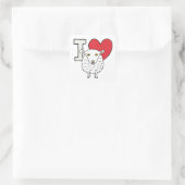 I Love Sheep Vierkante Sticker (Tas)