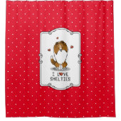 I Love Shelties (sable 2) Shetland Sheepdogs Cute Douchegordijn (Voorkant)