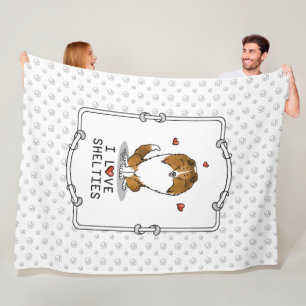 I Love Shelties (sable 2) Shetland Sheepdogs Cute Fleece Deken