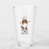 I Love Shelties (sable 2) Shetland Sheepdogs Cute Glas (Achterkant)