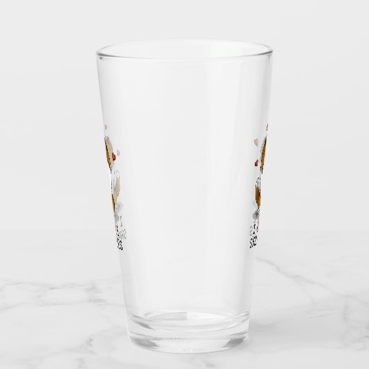 I Love Shelties (sable 2) Shetland Sheepdogs Cute Glas (Rechts)