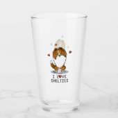 I Love Shelties (sable 2) Shetland Sheepdogs Cute Glas (Voorkant)