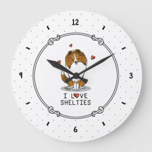I Love Shelties (sable 2) Shetland Sheepdogs Cute Grote Klok