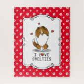I Love Shelties (sable 2) Shetland Sheepdogs Cute Legpuzzel (Verticaal)