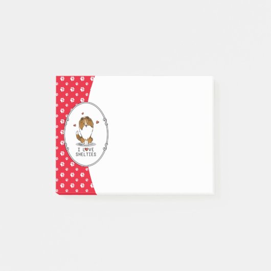 I Love Shelties (sable 2) Shetland Sheepdogs Cute Post-it® Notes (Voorkant)