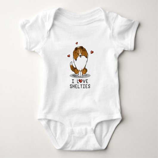 I Love Shelties (sable 2) Shetland Sheepdogs Cute Romper (Voorkant)